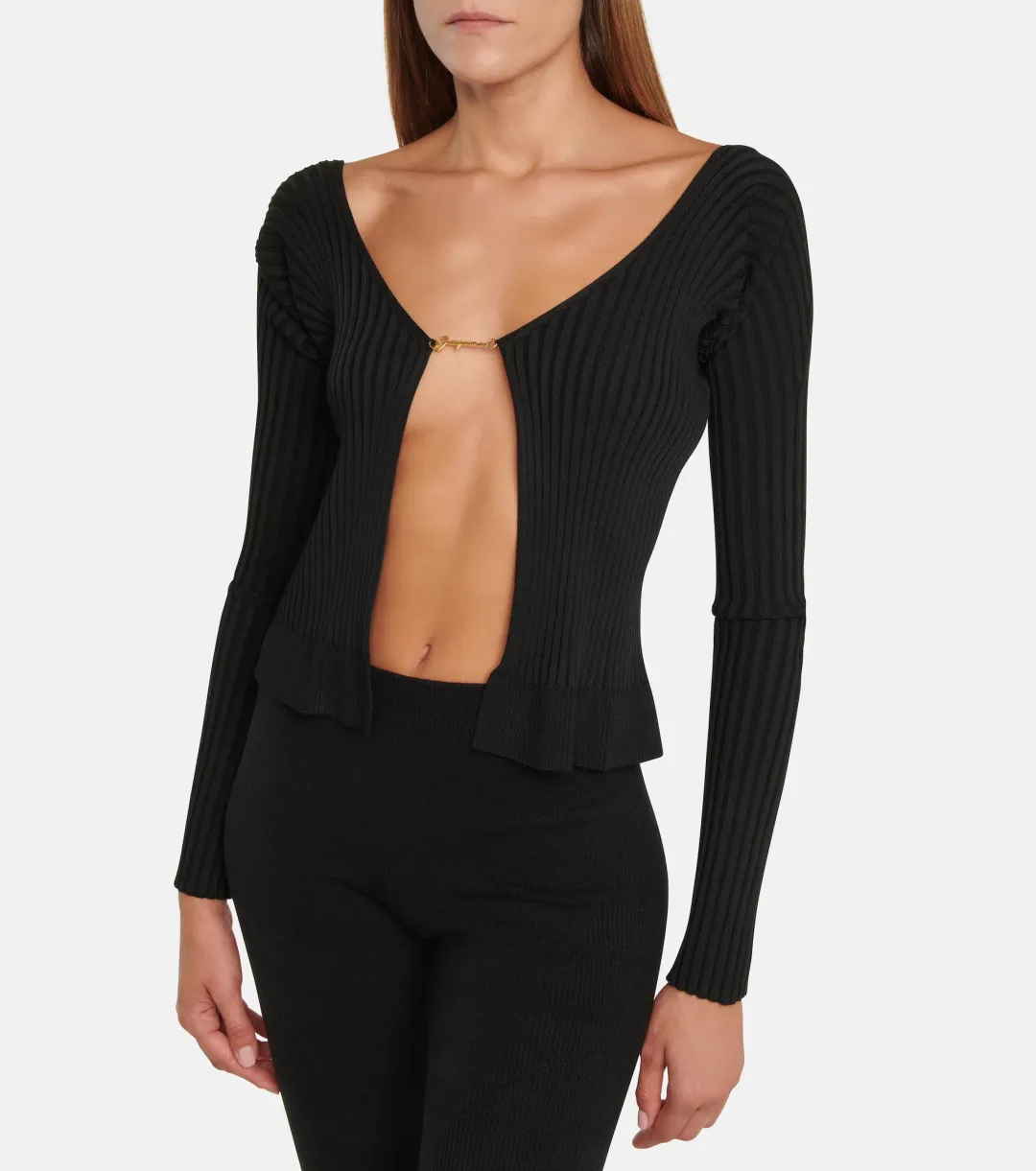 Jacquemus La Maille Pralù Longue Cardigan Black Size 6 for rent on The Volte - main image