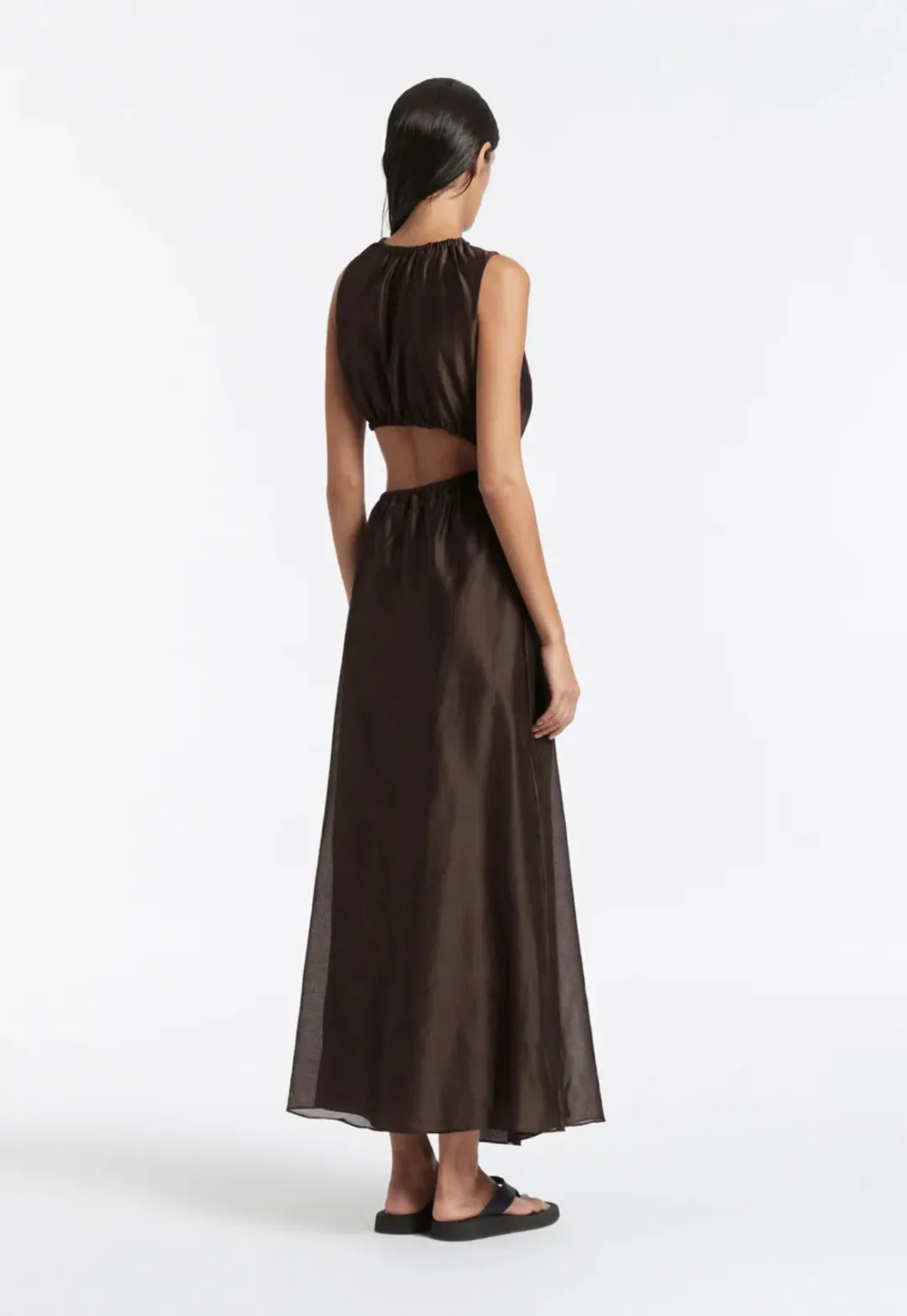 Sir the Label Anje Asymmetrical Cut Out Dress Brown Size 0 for rent on The Volte - main image