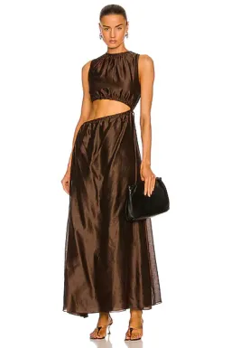 Sir the Label Anje Asymmetrical Cut Out Dress Brown Size 0 for rent on The Volte - image 1