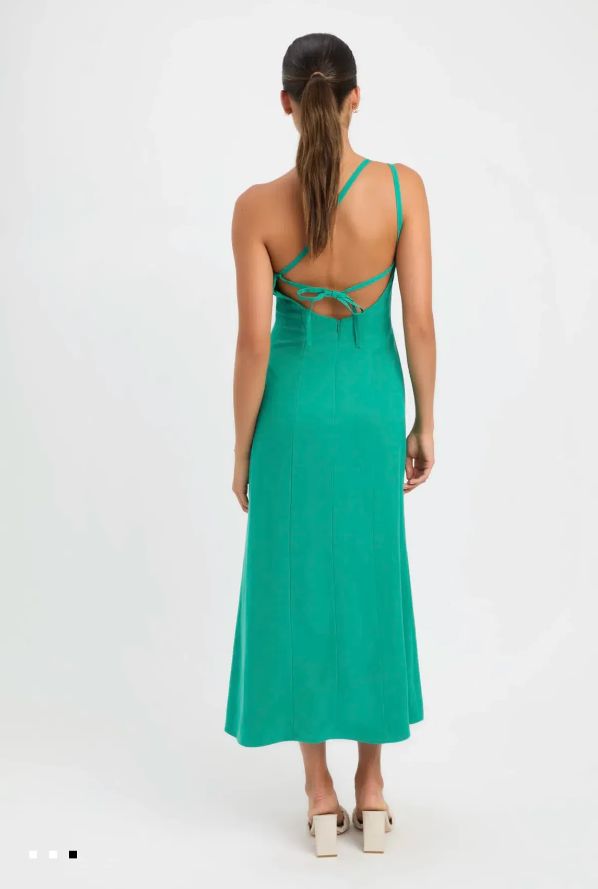 Kookai Clarisa Tie Midi Dress Green Size 10 - Image 2