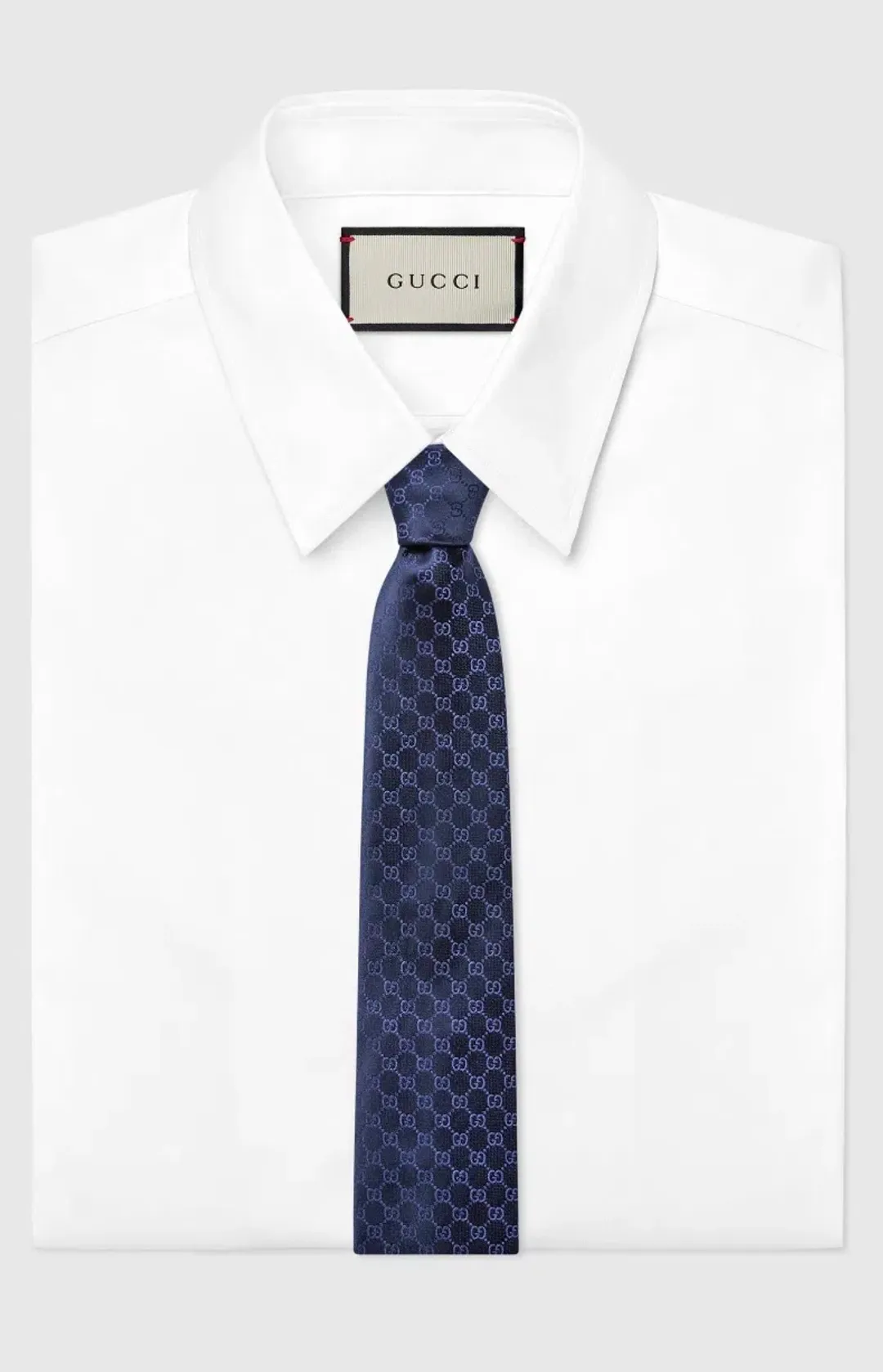 Gucci GG Pattern Silk Tie Navy for rent on The Volte - main image
