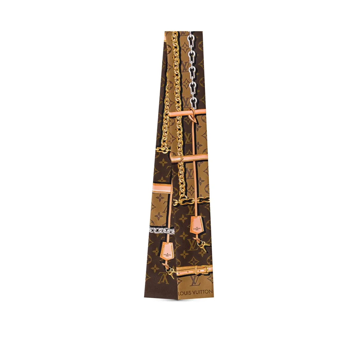 Louis Vuitton Silk Monogram Confidential Bandeau Scarf Brown - Image 1