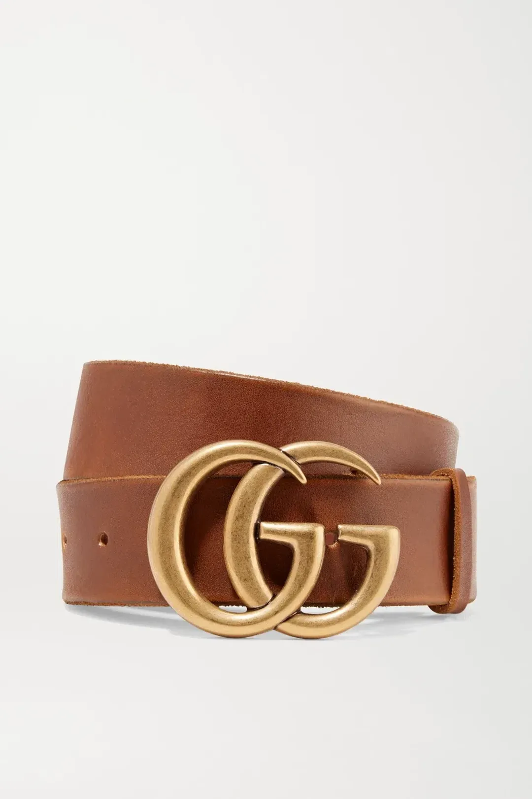 Gucci Double G Buckle Leather Belt Brown for rent on The Volte - main image