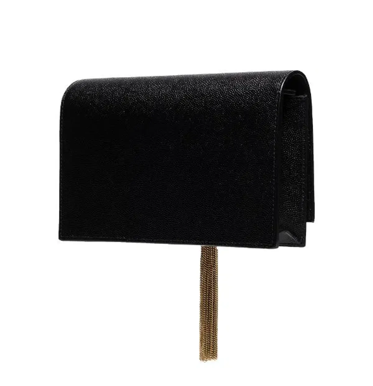 Saint Laurent Kate Textured Leather Shoulder Bag Black with Gold Tassel - Image 4