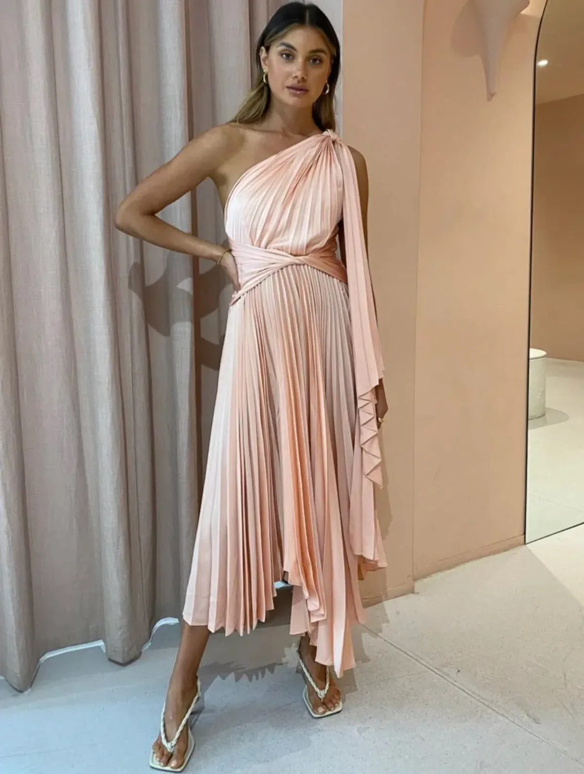 Acler Kalora Dress Peach Size 6 - Image 1