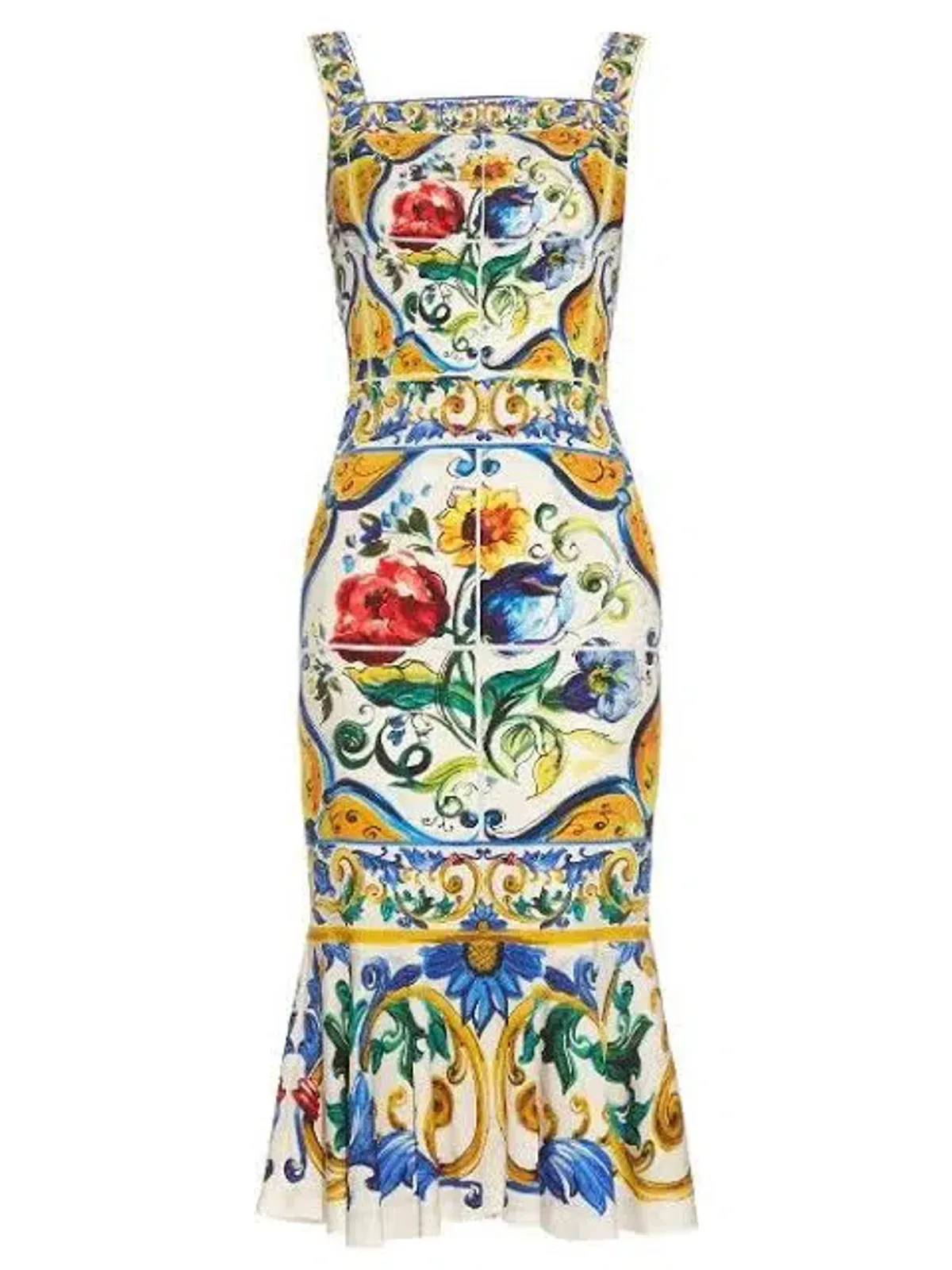 Dolce & Gabbana Majolica Charmeuse Dress Print Size 8 - Image 2