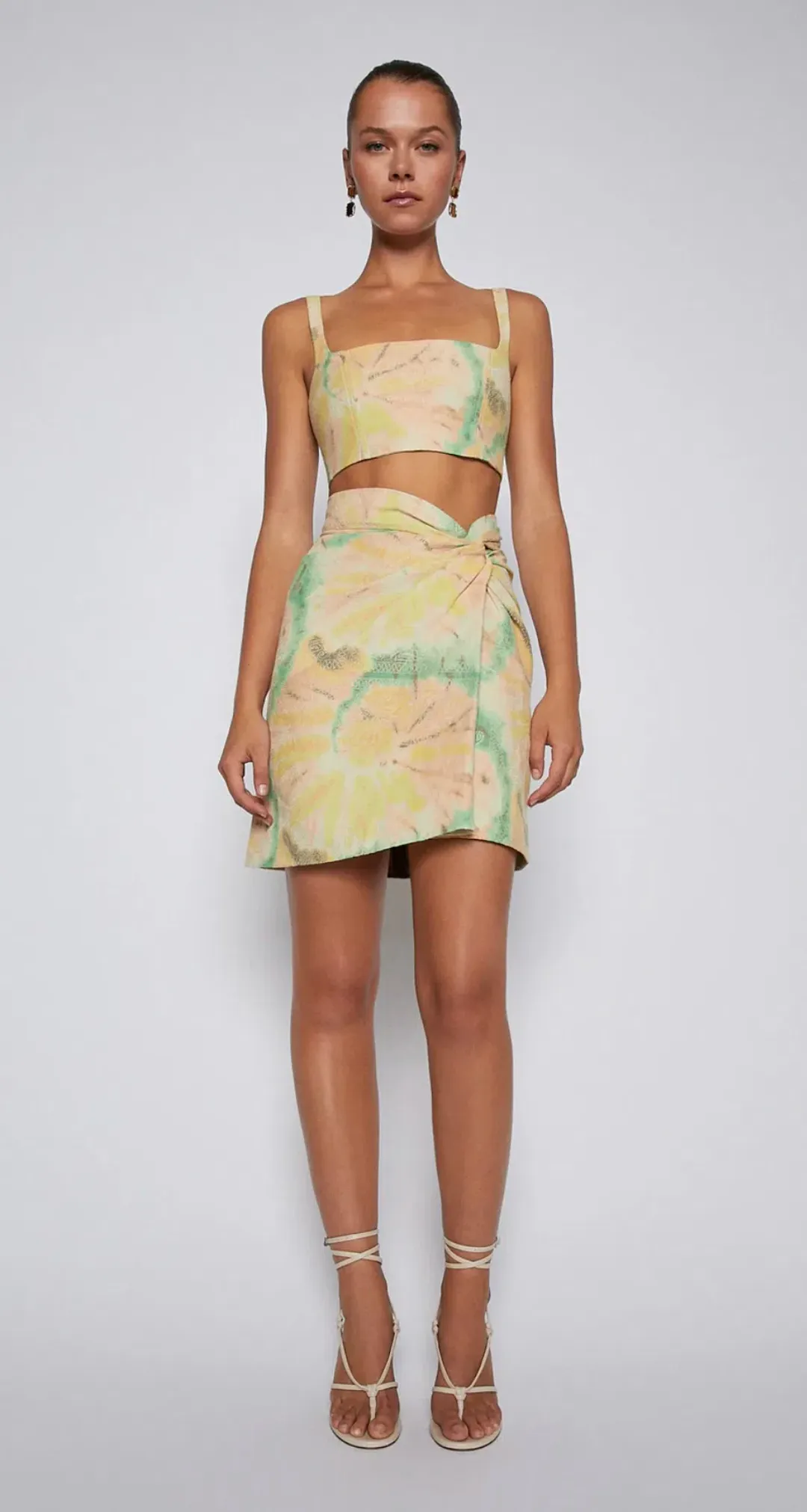 Scanlan Theodore Floral Tie Dye Bralette & Skirt Set Print Size 8 / S for rent on The Volte - main image