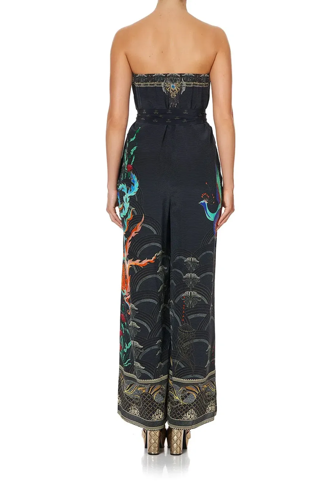 Camilla Wise Wings Tie Waist Strapless Jumpsuit Size S for rent on The Volte - main image