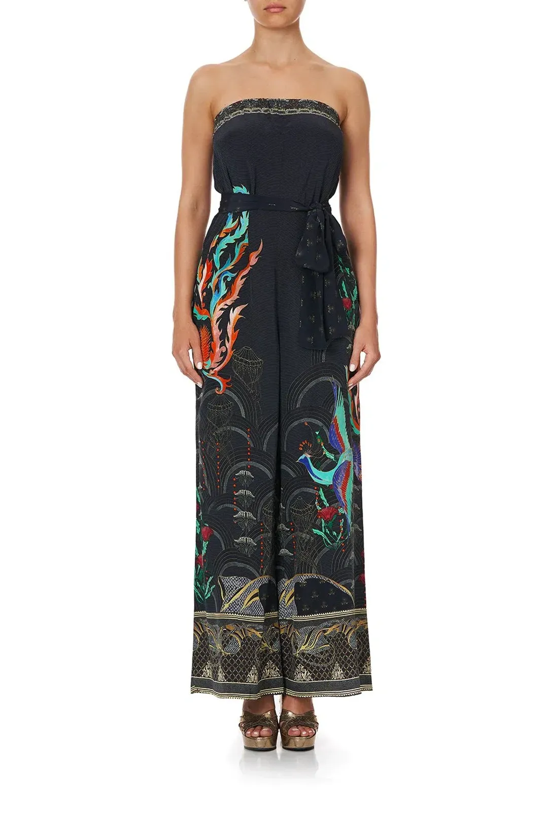 Camilla Wise Wings Tie Waist Strapless Jumpsuit Size S for rent on The Volte - main image