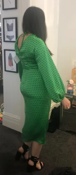 Scanlan Theodore Silk Spot Wrap Dress Green Size 10 for rent on The Volte - image 5