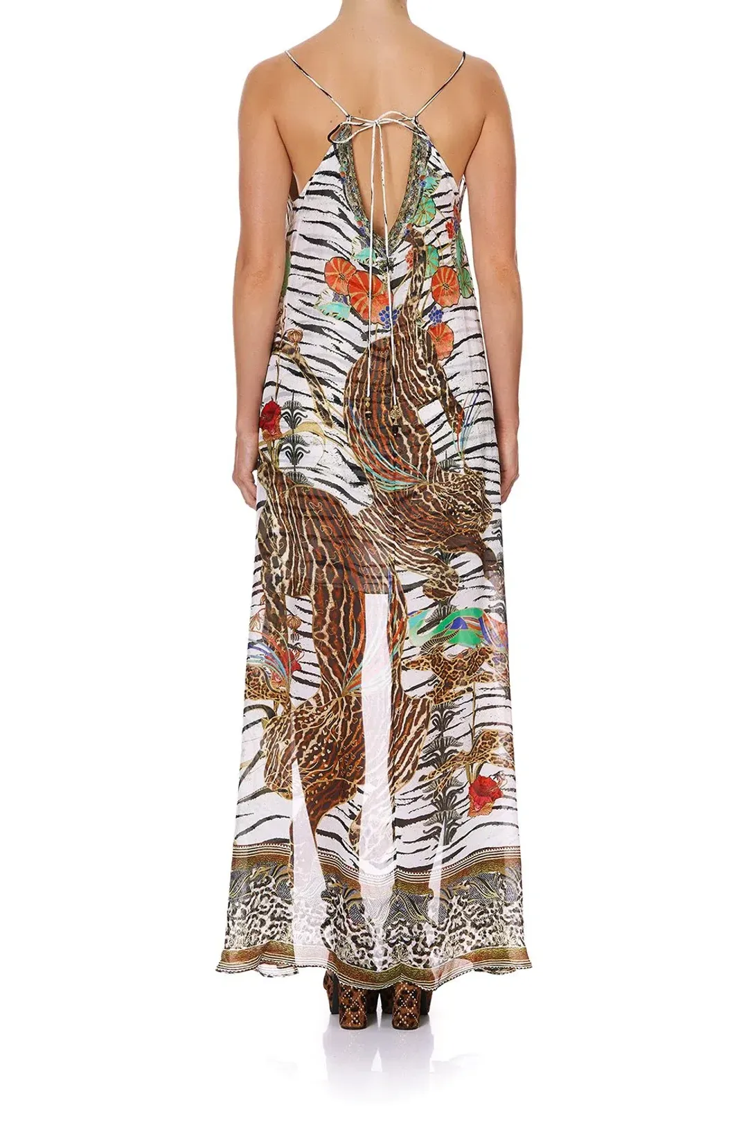 Camilla Cosmic Conflict Flared Mini Dress with Sheer Overlay Size M for rent on The Volte - main image