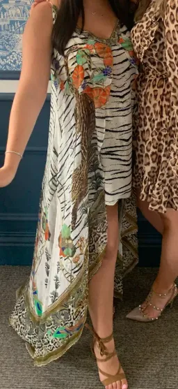 Camilla Cosmic Conflict Flared Mini Dress with Sheer Overlay Size M for rent on The Volte - image 3