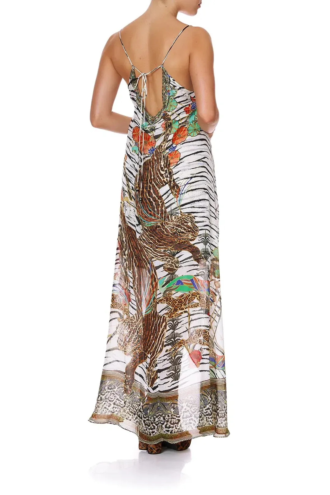 Camilla Cosmic Conflict Flared Mini Dress with Sheer Overlay Size M for rent on The Volte - main image