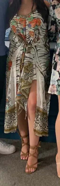 Camilla Cosmic Conflict Flared Mini Dress with Sheer Overlay Size M for rent on The Volte - image 4