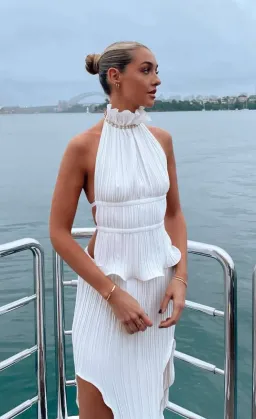 Dion Lee Chain Pleat Halter Top White Size 10 for rent on The Volte - image 5