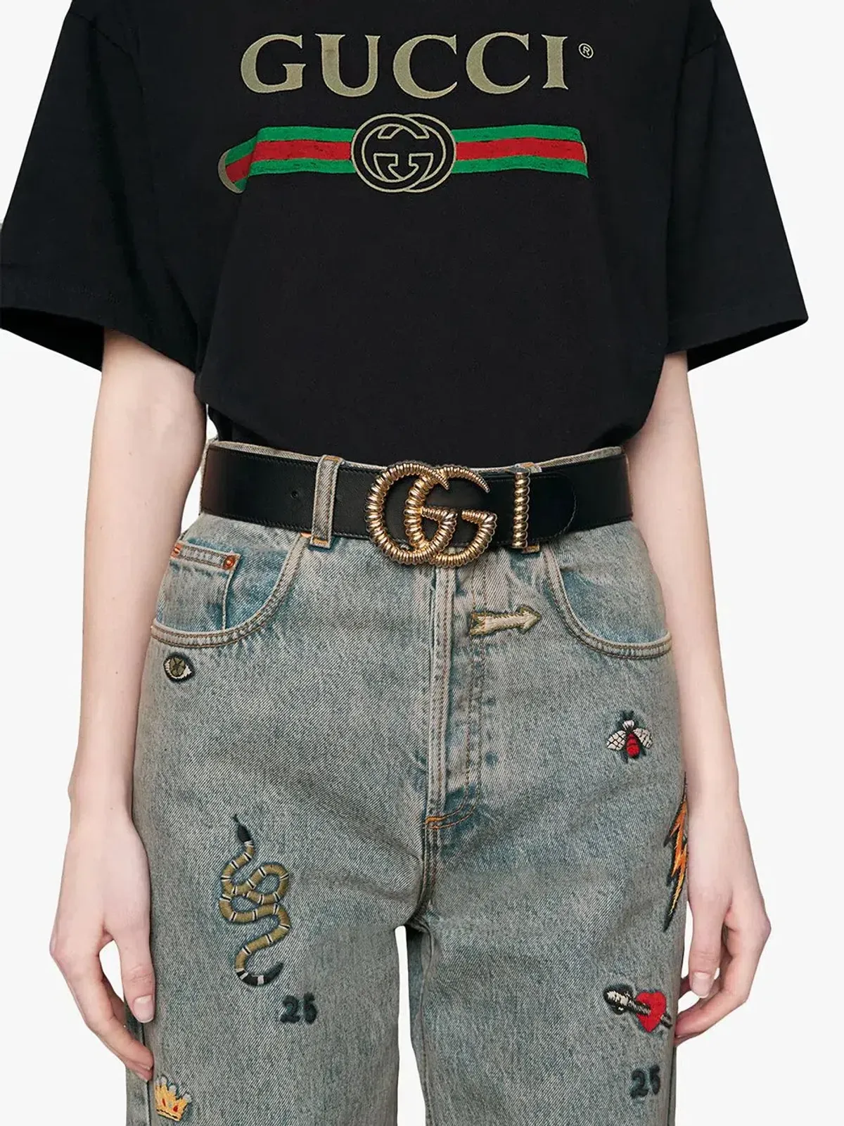 Gucci Torchon Double G Buckle Leather Belt Black - Image 2