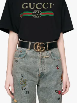 Gucci Torchon Double G Buckle Leather Belt Black for rent on The Volte - image 2