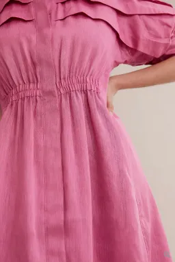 Country Road Pleat Detail Midi Dress Pink Size 6 for rent on The Volte - image 3
