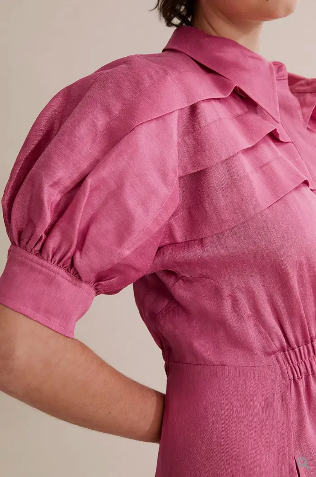 Country Road Pleat Detail Midi Dress Pink Size 6 for rent on The Volte - main image