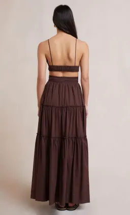 Bec & Bridge Carla V Maxi Dress Chocolate Brown Size AU 8 for rent on The Volte - image 2