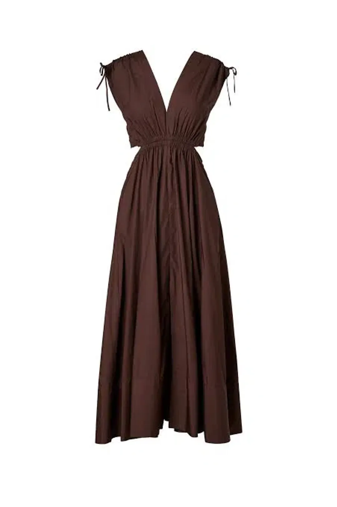 Scanlan Theodore Cotton Drawcord Dress Brown Size 10 for rent on The Volte - main image