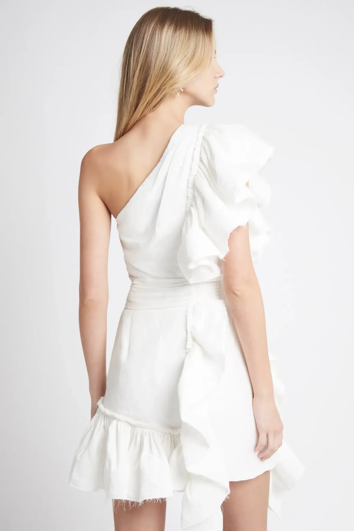 Aje White Bonjour Asymmetric Mini Dress White Size 14 - Image 2