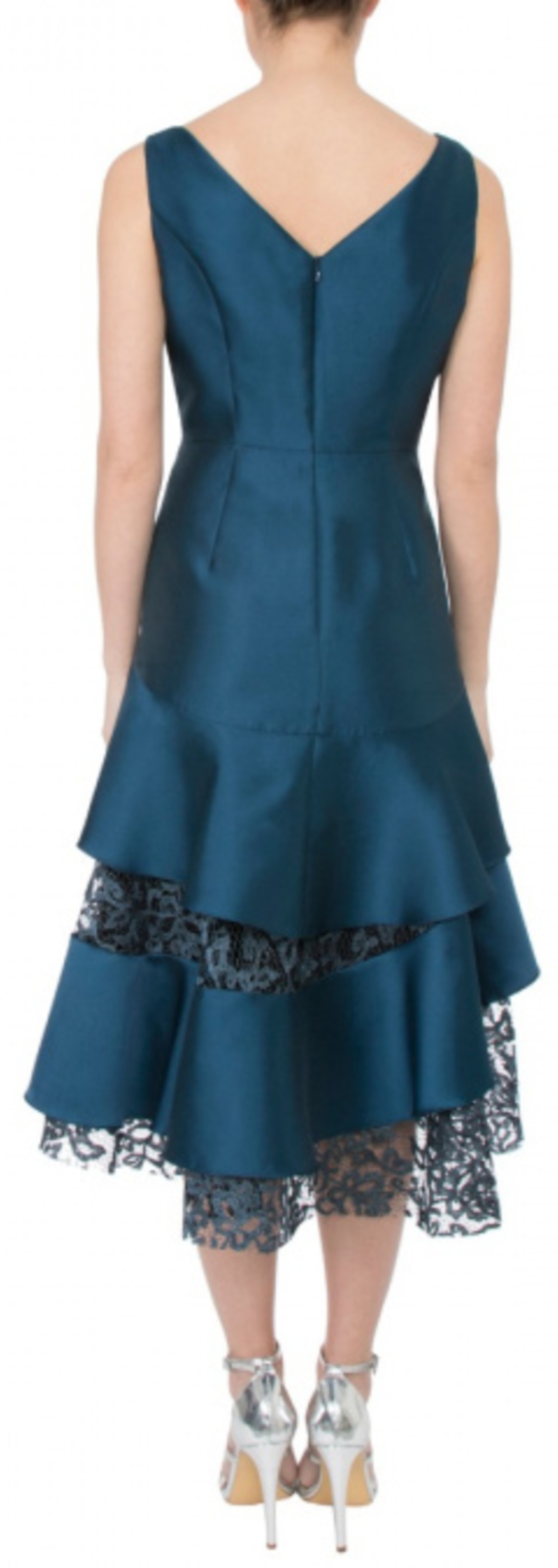 Petrol Twill Dress Anthea Crawford Formal Dress - Image 3