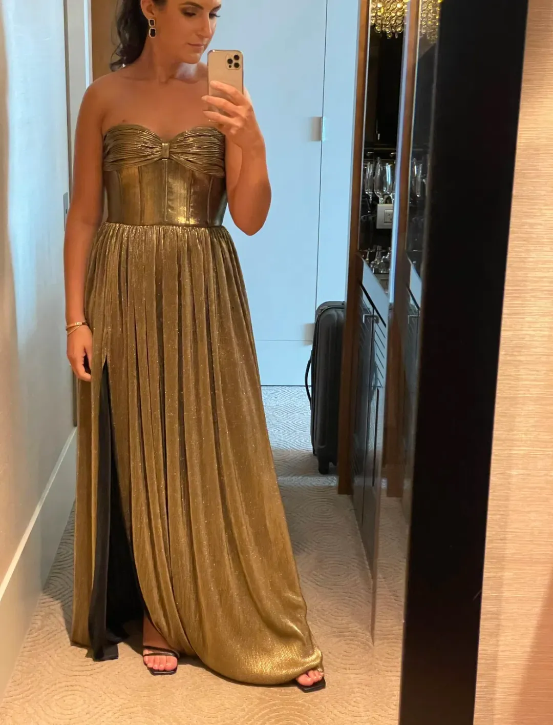 Bronx and Banco Florence Strapless Gown Gold Size M / AU 10 for rent on The Volte - main image