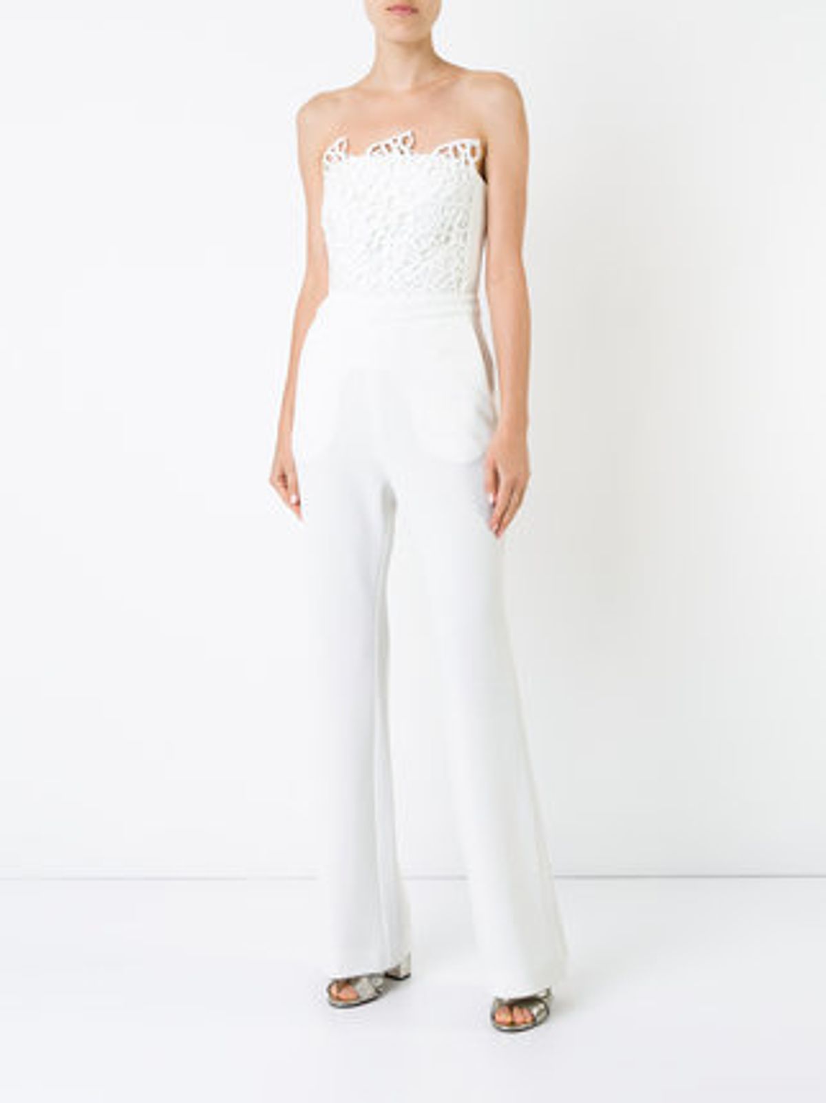 Rebecca Vallance Sophia Lace Jumpsuit in Ivory size 10 - Image 2