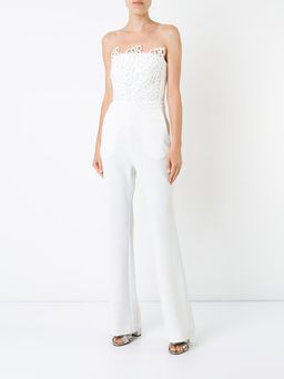 Rebecca Vallance Sophia Lace Jumpsuit in Ivory size 10 for rent on The Volte - image 2