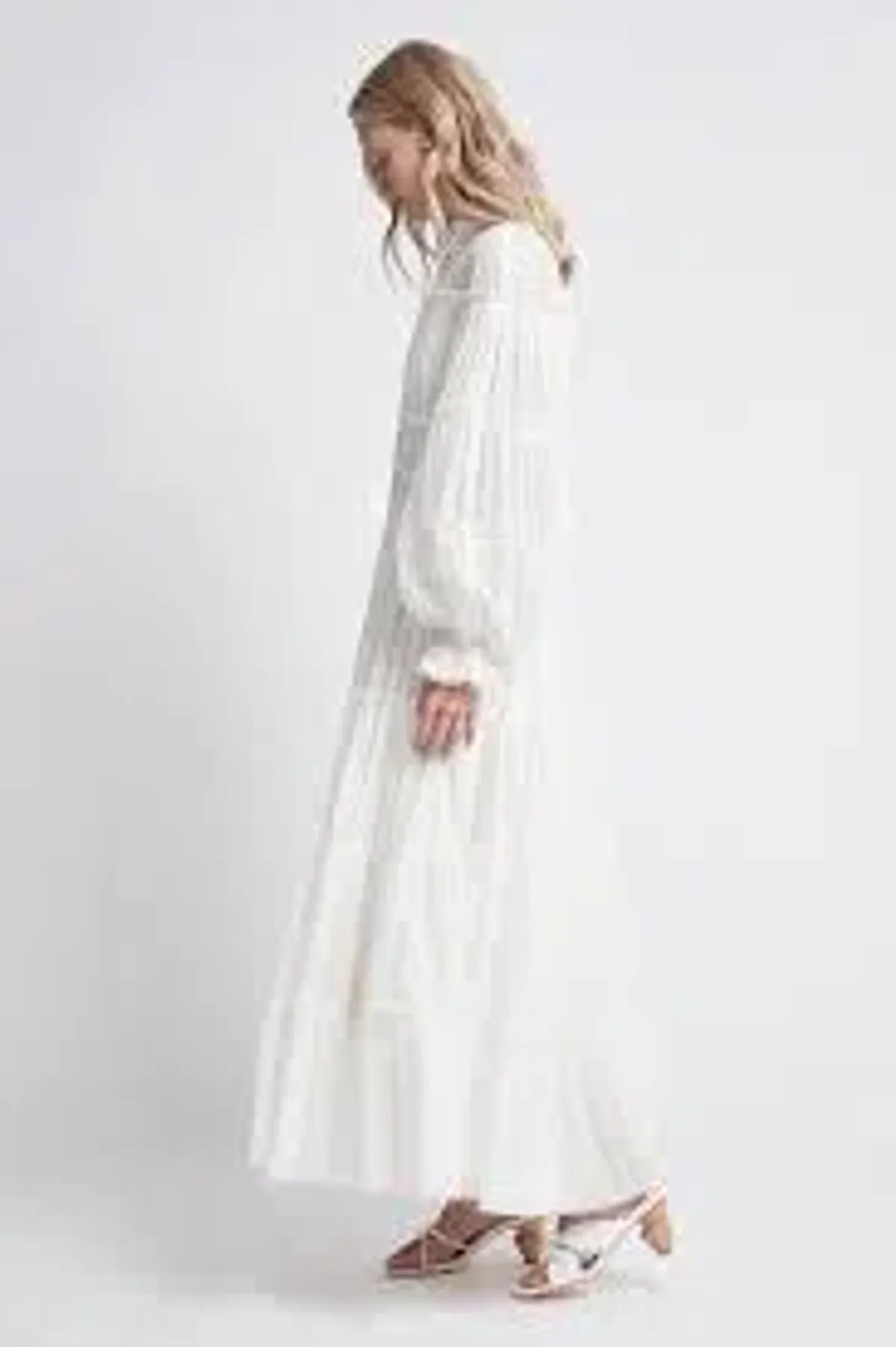 Aje Serenity Cutout Tiered Cotton Shirt Dress White Size 10 - Image 2