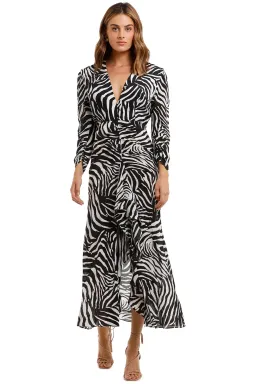 RIXO London Paloma Zebra Maxi Dress Print Size 12 for rent on The Volte - image 1