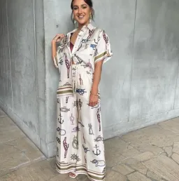 Alemais Ships Ahoy Man Shirt and Pants Set Print Size 8 for rent on The Volte - image 1