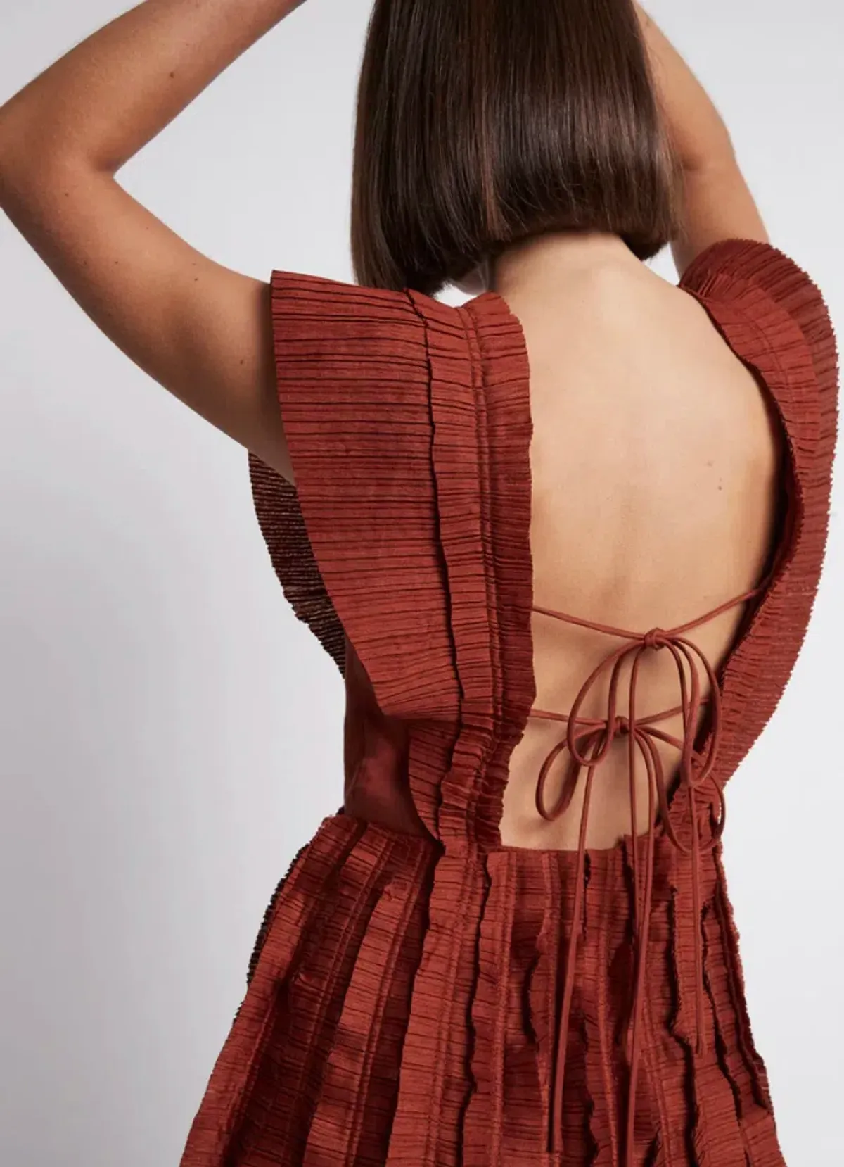 Aje Hybrid Midi Dress Burgundy Size 8 - Image 4