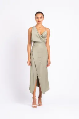 One Fell Swoop Muse Dress in Serpent Green Size 8 for rent on The Volte - image 2