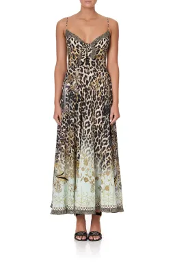 Camilla Long Dress With Tie Front Nomadic Nymph Print Size S for rent on The Volte - image 1