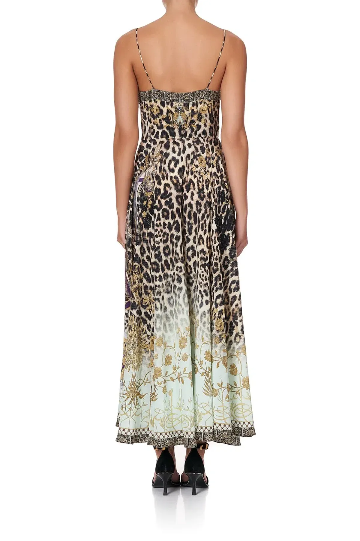 Camilla Long Dress With Tie Front Nomadic Nymph Print Size S - Image 3