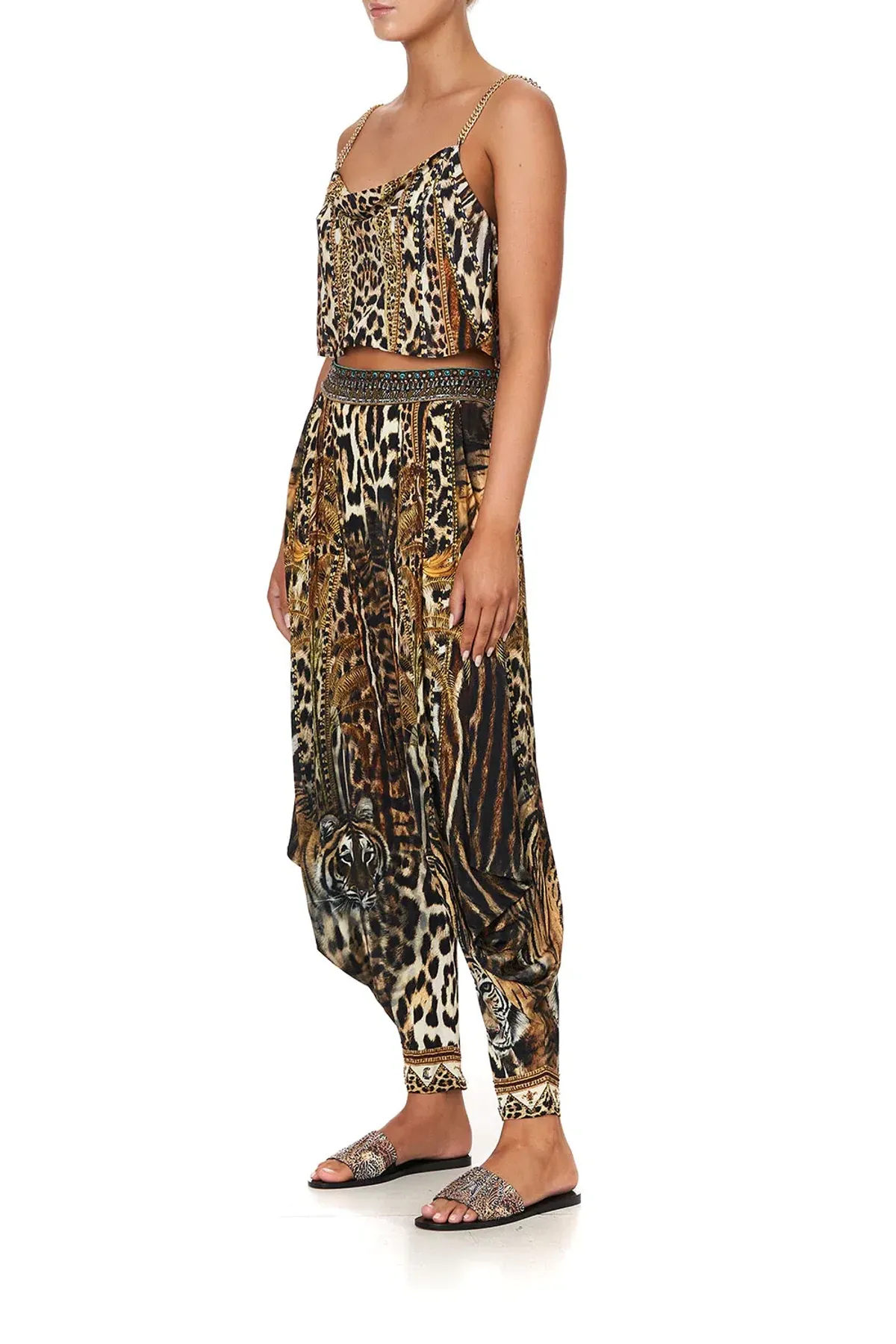 Camilla Jersey Drape Pant Berkeley St After Dark Animal Print Size S / AU 8 - Image 3