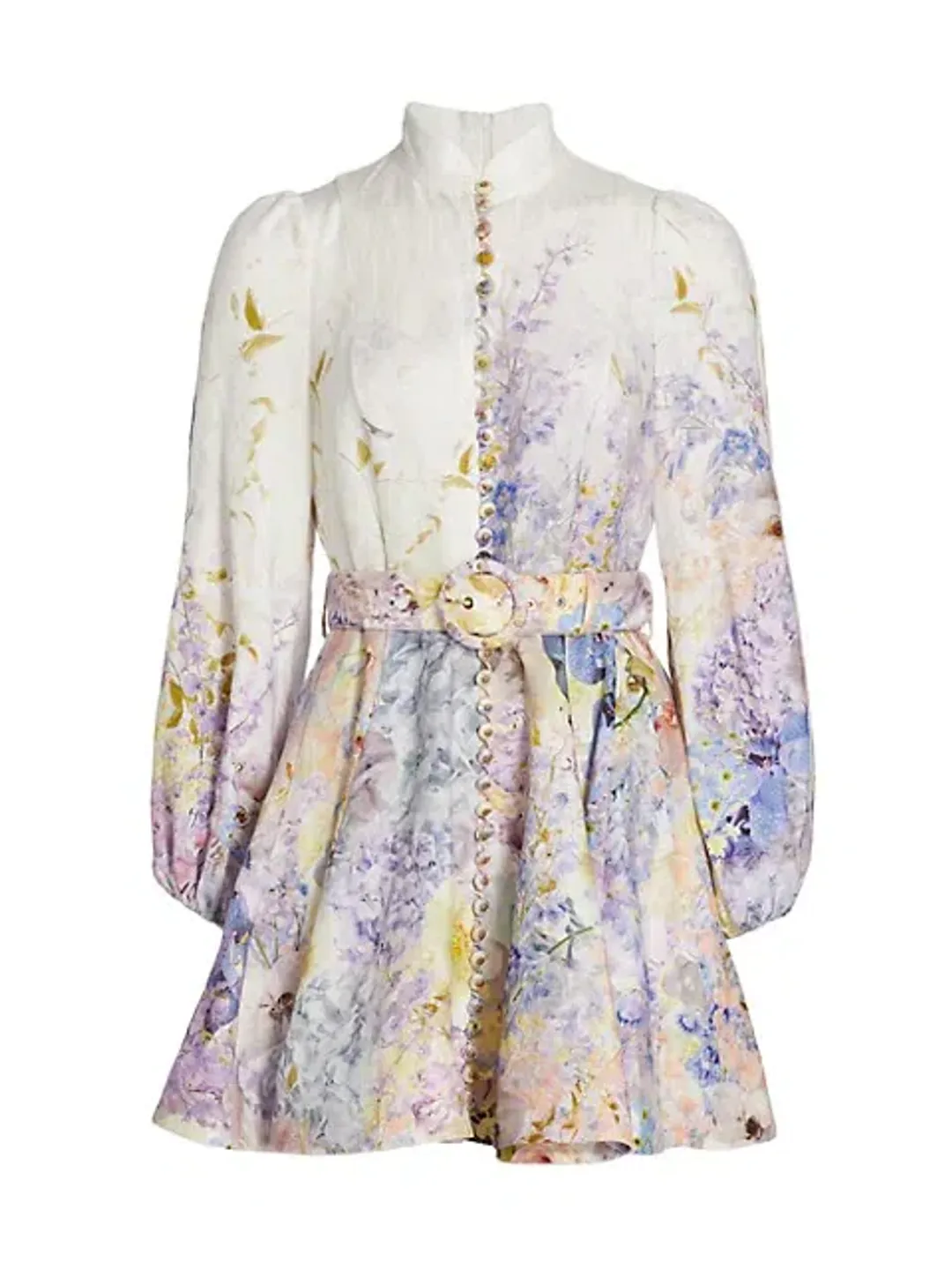 Zimmermann Rhythmic Buttoned Mini Dress Garden Size 3/AU for rent on The Volte - main image