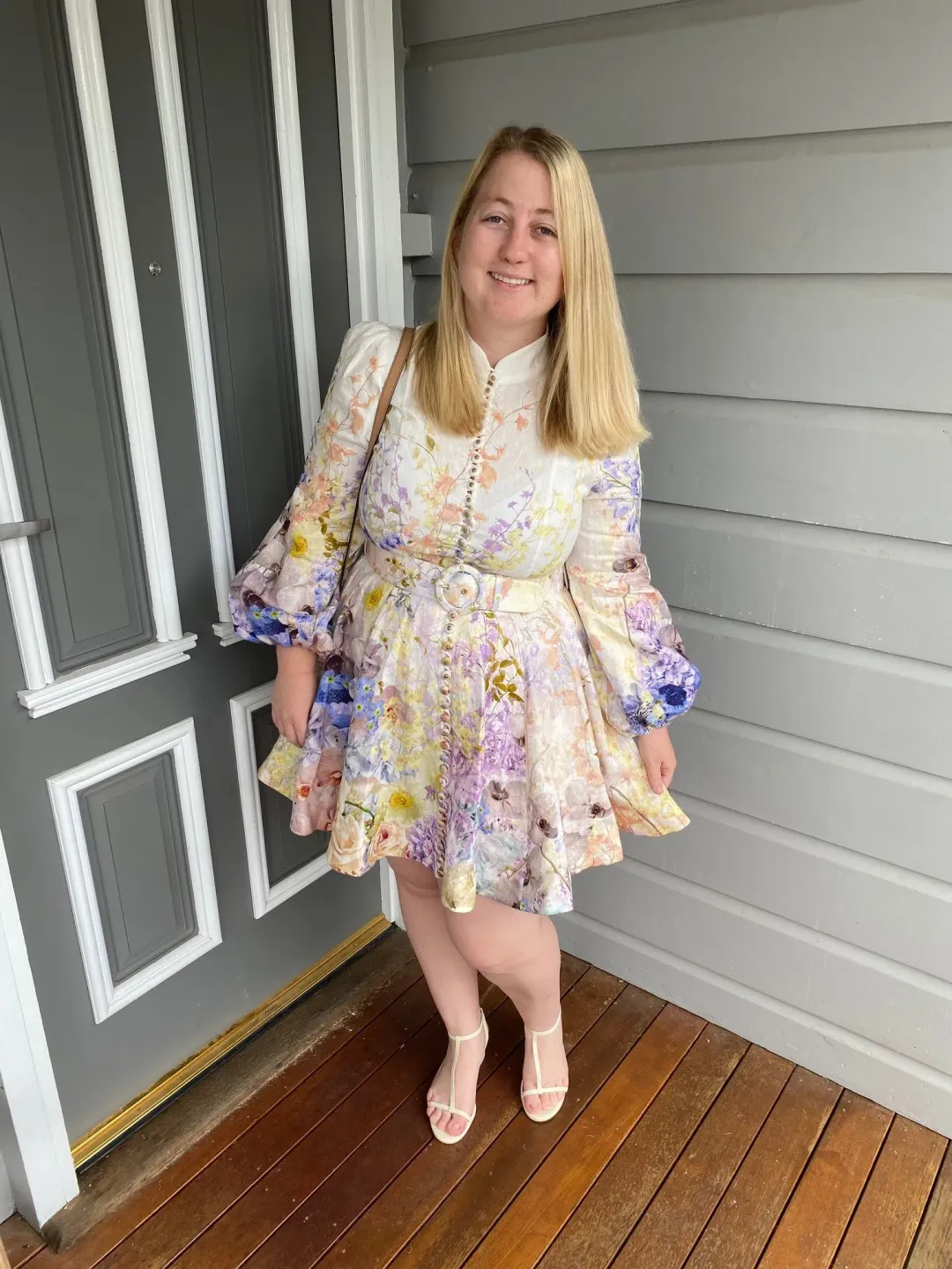 Zimmermann Rhythmic Buttoned Mini Dress Garden Size 3/AU for rent on The Volte - main image