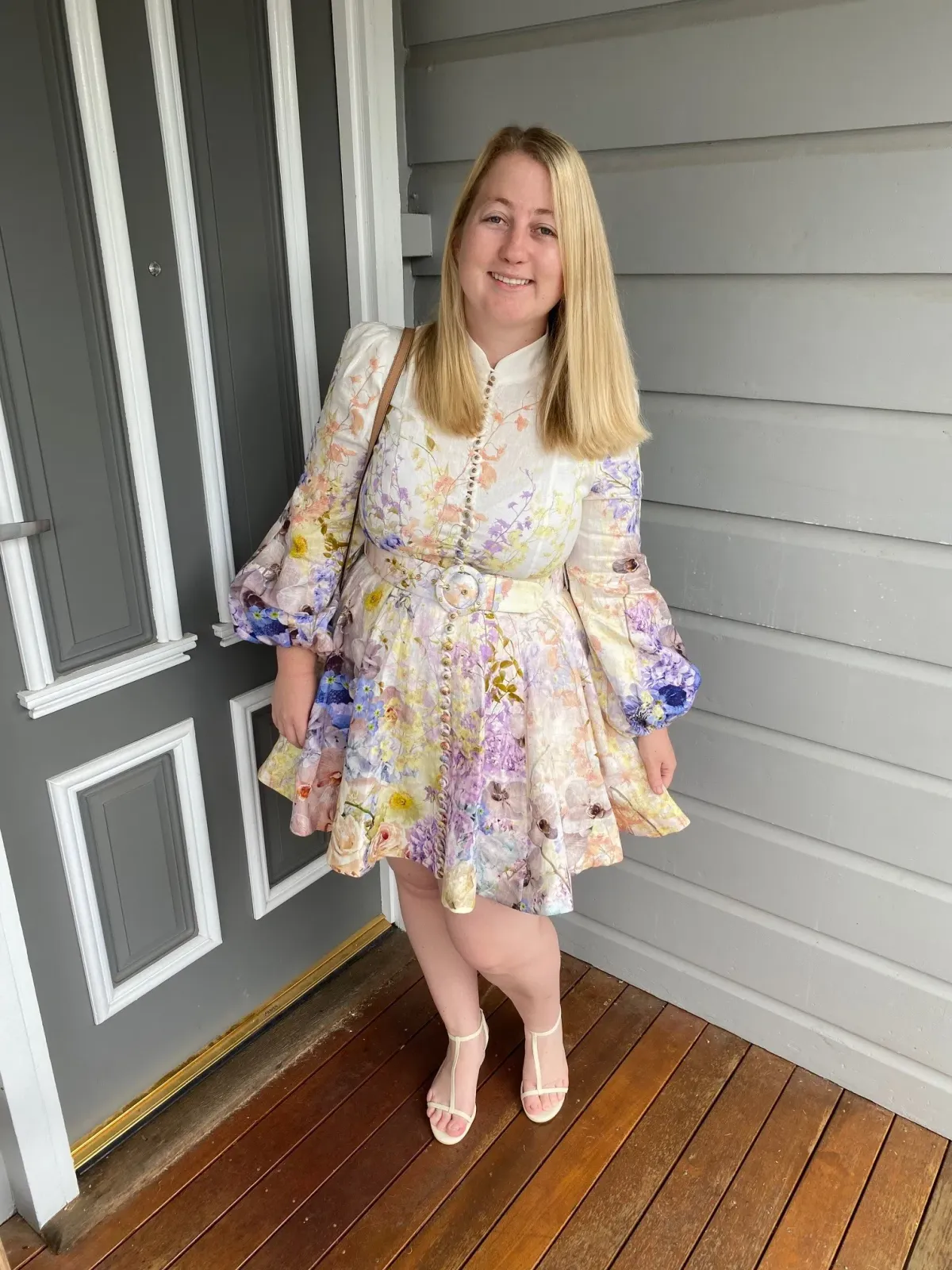 Zimmermann Rhythmic Buttoned Mini Dress Garden Size 3/AU for rent on The Volte - main image