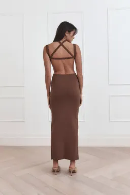 San Sloane Celia Midi Dress Chocolate Brown Size 8 for rent on The Volte - image 2