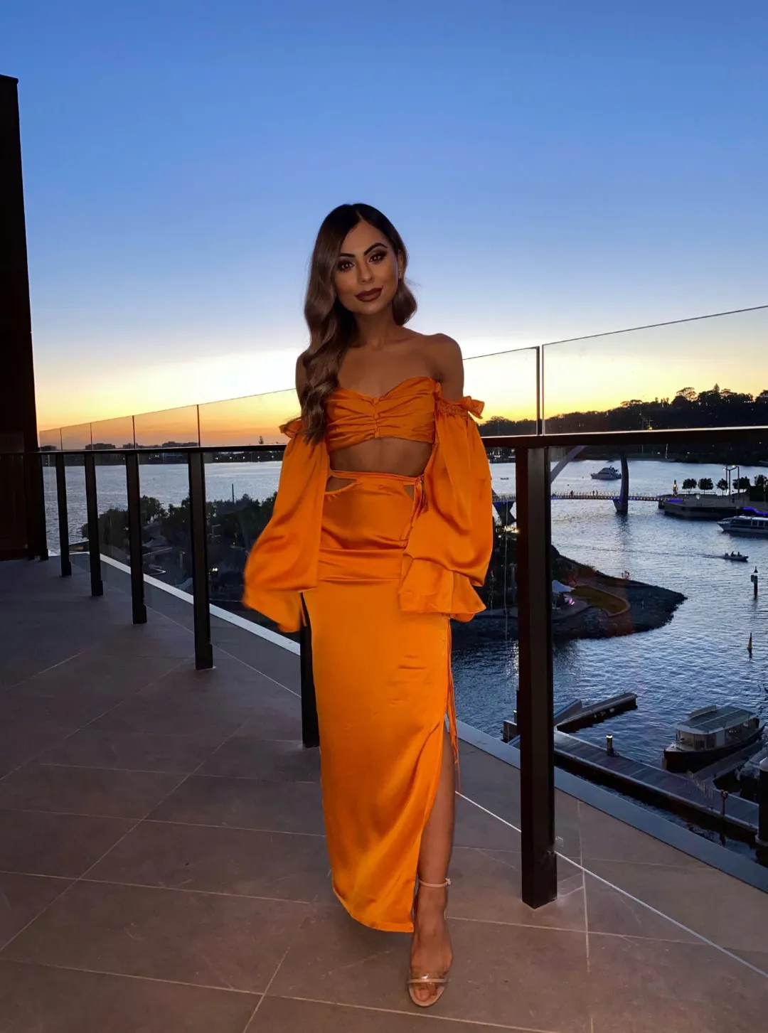 Khirzad Femme Gitamena Corset Top and Desnudo Skirt Set Orange Size XXS / Au 4 for rent on The Volte - main image