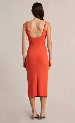 Bec & Bridge Elroy Tuck Midi Dress Flame Orange Size 14 for rent on The Volte - image 2