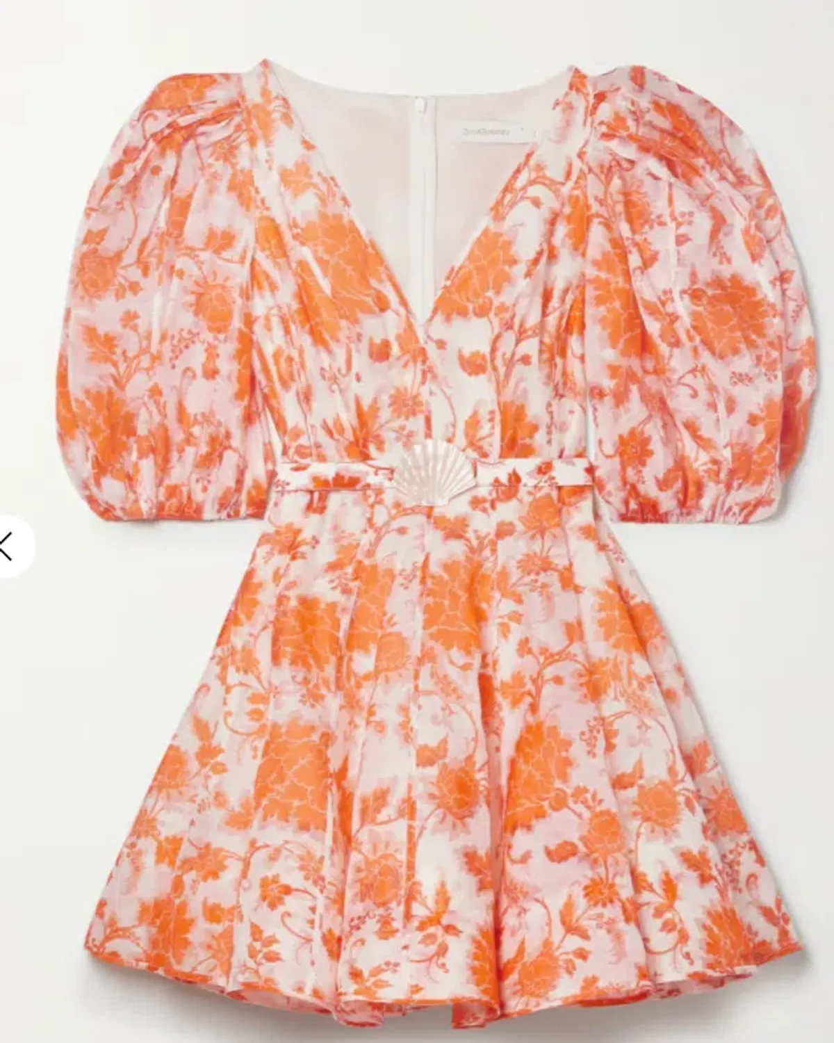 Zimmermann Postcard Puff Sleeve Mini Dress Print Size 1/Au 10 - Image 7