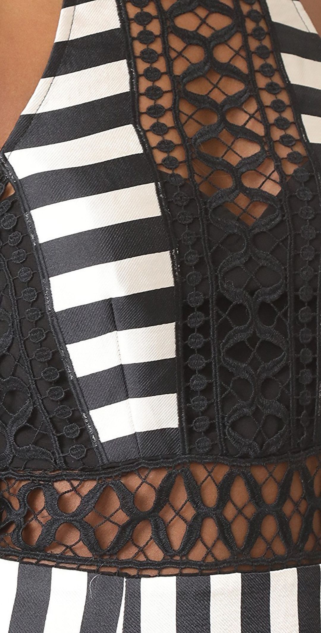 Thurley Candystripe Dress Black/White Size 12 for rent on The Volte - main image