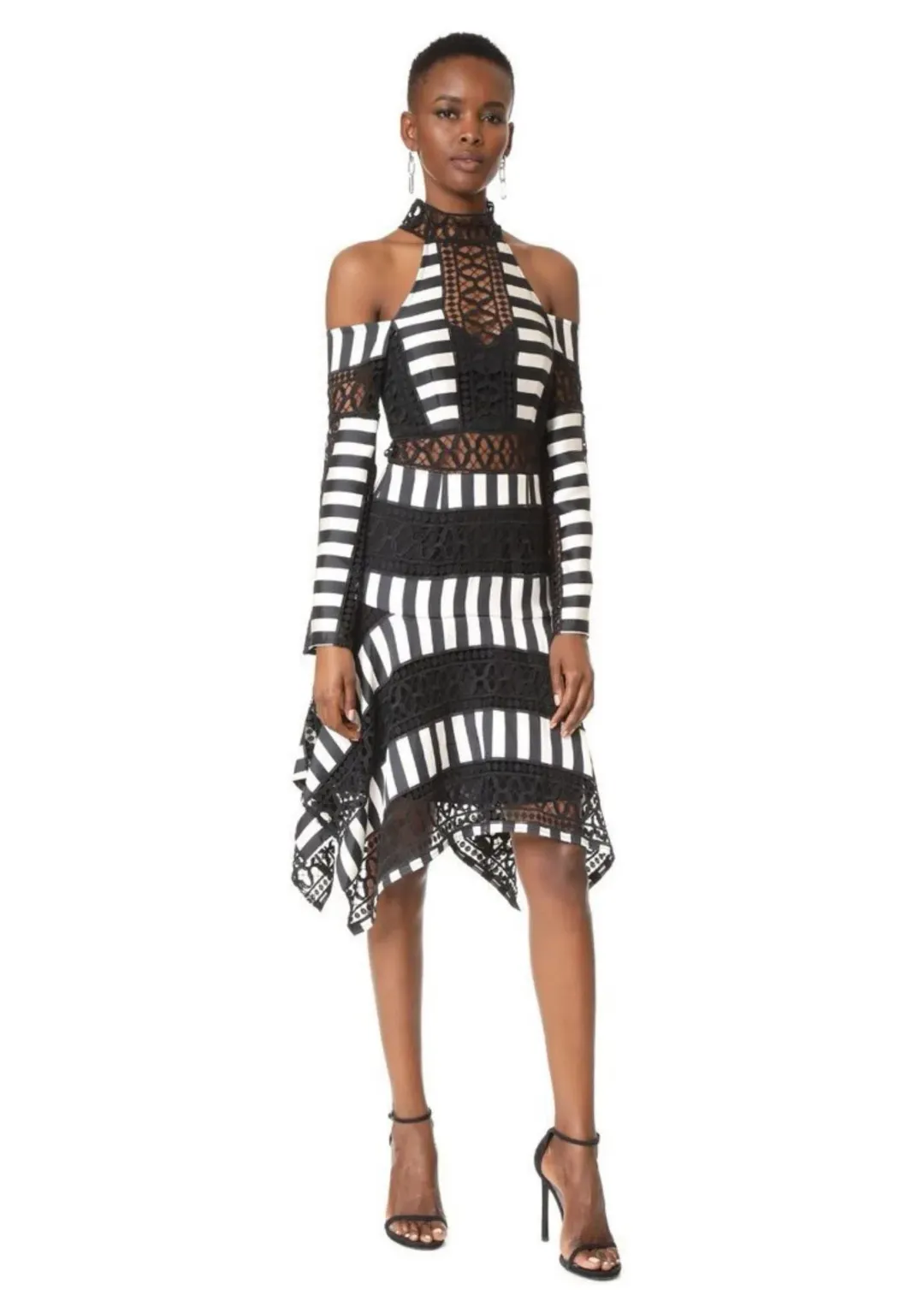 Thurley Candystripe Dress Black/White Size 12 for rent on The Volte - main image