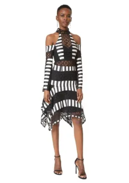 Thurley Candystripe Dress Black/White Size 12 for rent on The Volte - image 1