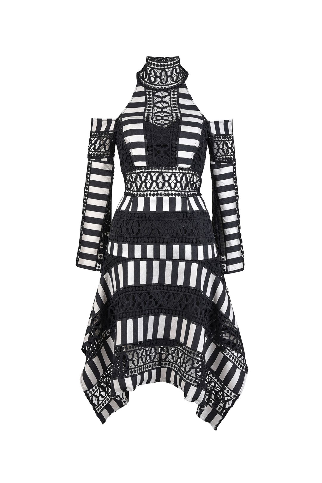 Thurley Candystripe Dress Black/White Size 12 for rent on The Volte - main image