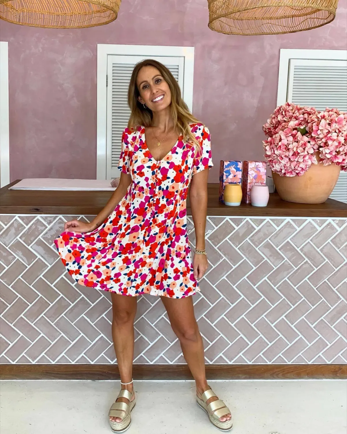 Mister Zimi Ava Dress Pansy Print Size 10 for rent on The Volte - main image